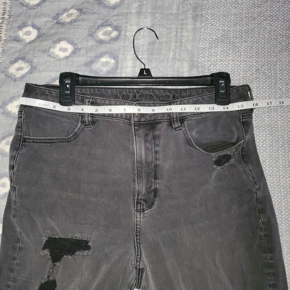 AE Super Stretch distressed Jeans black-Size 14 - Picture 11 of 11